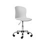 Executive Faux Leather Chair White Swivel Height Adjustable