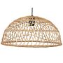 Pendant Lamp Natural Beige Rattan Open Work Shade Black Cord Boho Lightning Hanging Light Beliani