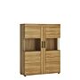 Cortina Low Wide 2 Door Display Cabinet In Grandson Oak