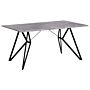 Dining Table Concrete Effect 160 X 90 Cm Black Metal Legs