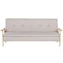 Sofa Bed Beige Fabric Upholstered 3 Seater Click Clack Bed Wooden Frame And Armrests