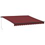 Vidaxl Manual Retractable Awning Burgundy 400x300 Cm