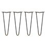 4 X 14" Hairpin Legs - 2 Prong - 10mm - Raw Steel