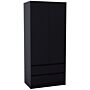 Vida Designs Denver 2 Door Wardrobe With Drawers, Black