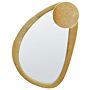 Wall Mirror Yellow Mdf Frame Glass 61 X 91 Cm Irregular Shape Decorative Wall Mounted