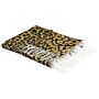 Blanket Brown And Black Acrylic Polyester 130 X 170 Cm Leopard Pattern Tassels