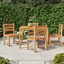 Vidaxl Garden Chairs 4 Pcs Solid Wood Teak