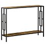 Homcom Industrial Console Table With Storage Shelf, Narrow Hallway Dressing Desk With Metal Frame, Rustic Brown