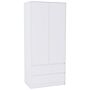 Vida Designs Denver 2 Door Wardrobe With Drawers, White