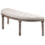 Homcom Half Circle Padded Bed End Bench - Cream White