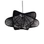 Pendant Hanging Lamp Black Cotton Rope Cage Shade Japandi Natural Style