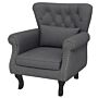 Homcom Chesterfield-style Accent Chair, Tufted Wingback Armchair With Pillow, Naihead Trim For Living Room, Dark Grey