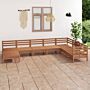 Vidaxl 8 Piece Garden Lounge Set Solid Wood Pine Honey Brown