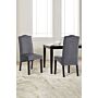 2pcs Set Velvet High Back Dining Chair With Rivets