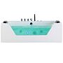 Massage Points Bath White Silver With Led Sanitary Acrylic And Glass Single 174 X 79 Cm Beliani