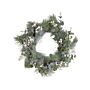 Christmas Wreath Green Synthetic Material Natural Wood Artificial Snow Traditional Design Round 54 Cm Beliani