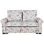 Sofa Bed Light Grey Polyester Fabric Floral Pattern 2 Seater Pull-out Convertible Sleeper