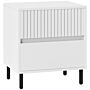 Homcom Simple Line Indented Two-drawer Bedside Table - White