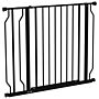 Pawhut Wide Dog Safety Gate, With Door Pressure, For Doorways, Hallways, Staircases - Black