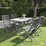 Vidaxl 5 Piece Garden Dining Set Solid Acacia Wood Grey