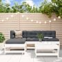 Vidaxl 5 Piece Garden Lounge Set White Solid Wood Pine