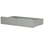 Set Of 2 Bed Storage Drawers Grey Pine Wood Underbed Boxes With Wheels