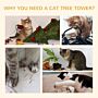 Pawhut Cat Tower Cat Tree House Kitten Condo Fun House Adjustable Grey & White