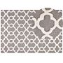 Rug Grey Wool 160 X 230 Cm Trellis Quatrefoil Pattern Hand Tufted Oriental Moroccan Clover