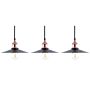 Set Of 3 Pendant Lamps Black Metal Industrial Style Ceiling Light 22 Cm