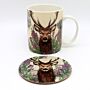 Porcelain Mug & Coaster Set - Wild Stag