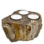 Petrified Wood Tealight Holder - Triple