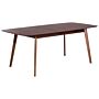 Dining Table Dark Wood 150/190 X 90 Cm Extending Leaf Wooden Legs Minimalistic