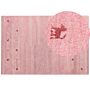 Wool Area Rug Pink 200 X 300 Cm Hand Tufted Western Motif