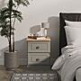 Norfolk 2 Drawer Bedside Cabinet In Dusk Grey & Bardolino Oak