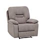 Recliner Chair Taupe Beige Push-back Manually Adjustable Back And Footrest