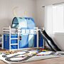 Vidaxl Bunk Bed Without Mattress With Slide And Curtains Blue 80x200 Cm