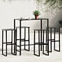 Vidaxl 5 Piece Garden Bar Set Black Powder-coated Steel