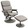 Homcom Recliner Chair With Ottoman 360° Swivel Faux Leather High Back Armchair W/ Footrest Stool