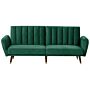 Sofa Bed Green Sleeper Convertible Velvet Upholstery Elegant