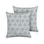 Cotton Cushions Blue And White 45 X 45 Cm Hand Block Print Removable Covers Zipper Oriental Pattern