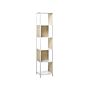 Book Case White With Light Wood 165 X 35 Cm 5 Tier Shelving Unit