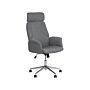 Office Chair Grey Fabric Swivel Adjustable Height Flared Arms Castors