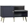 Homcom Shoe Bench With Storage, Shoe Cabinet With Seating Cushion, Open Compartment And Table Top, Grey