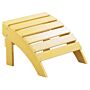 Garden Footstool Yellow Plastic Wood Weather Resistant Slatted