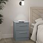 Contrast Wireless Charging 2 Drawer Bedside Cabinet In Denim Blue