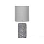 Table Lamp Grey Ceramic Base Fabric Lampshade Bedside Light Home Decoration