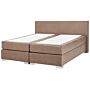 Eu Super King Size Continental Bed 6ft Brown Faux Leather With Pocket Spring Mattress