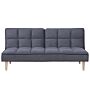 Sofa Bed Dark Grey 3 Seater Reclining Back Quilted