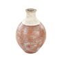 Decorative Vase White And Brown Terracotta 37 Cm Handmade Painted Retro Vintage-inspired Design