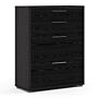 Prima Office Storage With 2 Drawers + 2 File Drawers In Black Woodgrain